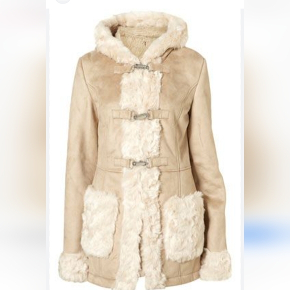 Topshop Jackets & Blazers - Topshop Faux Suede with Faux Fur Lining